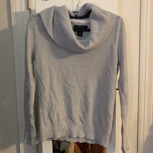 Metallic cowl neck sweater